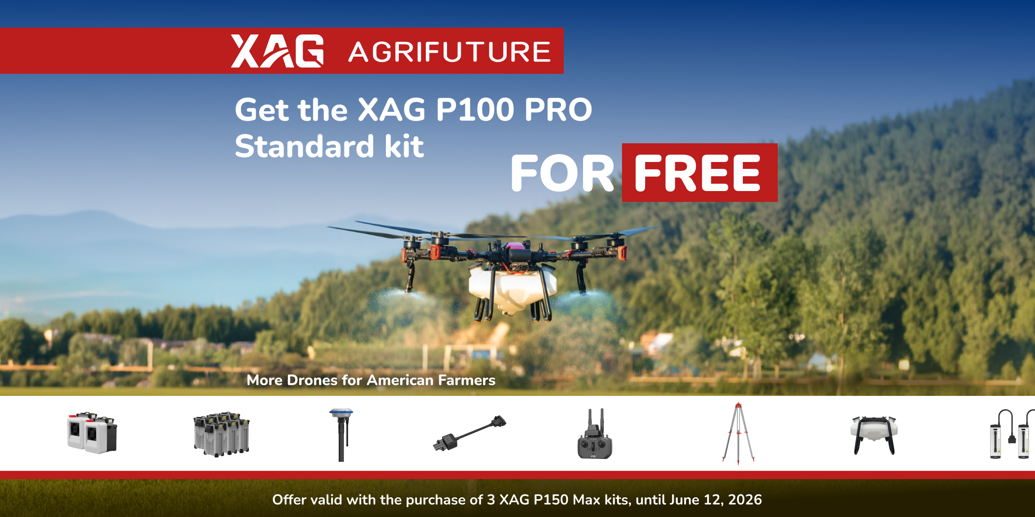 Unique U.S. Dealer Offer — get a FREE XAG P100 Pro Standard Kit