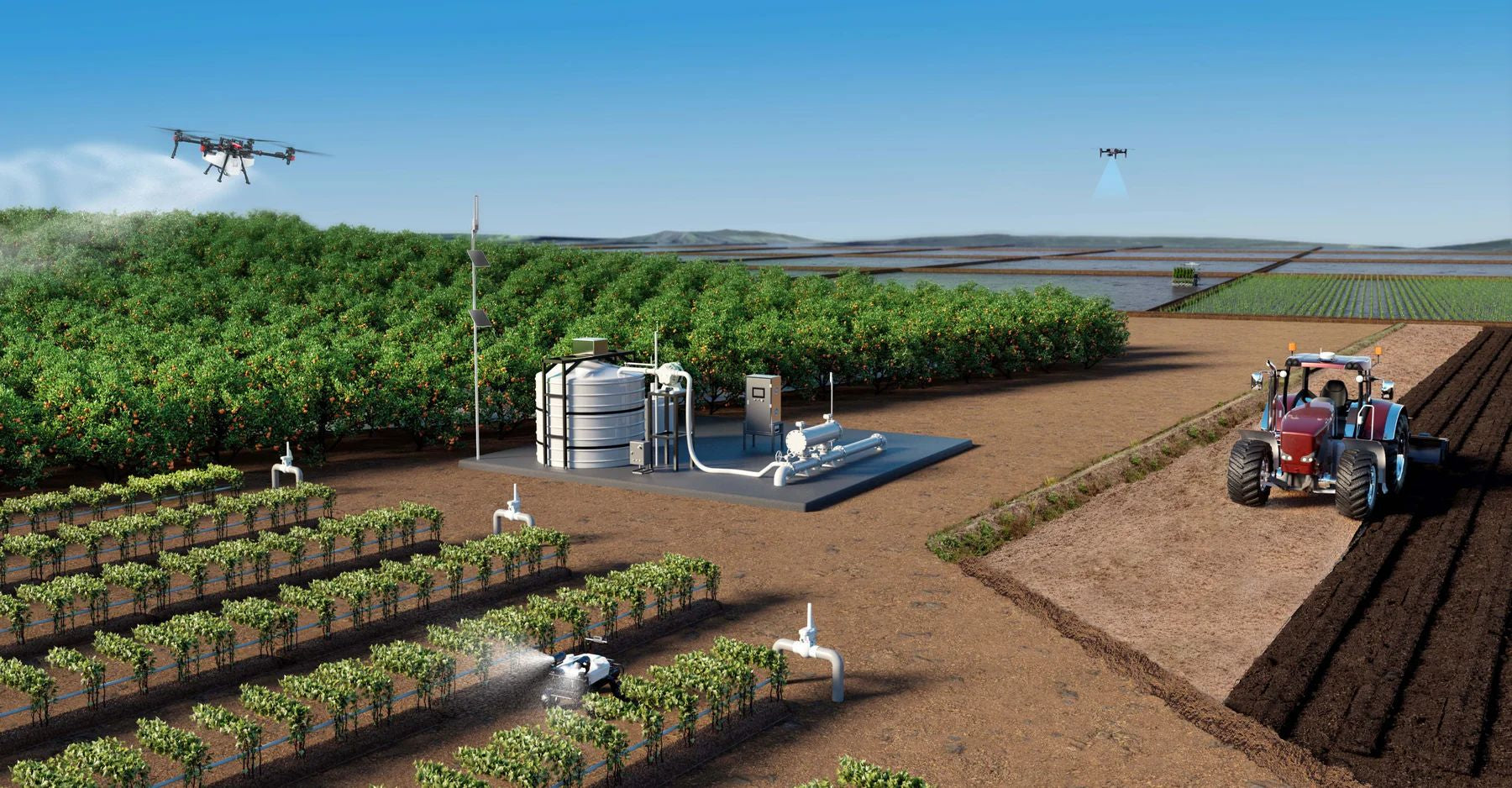 XAG smart farm with agricultural drones and